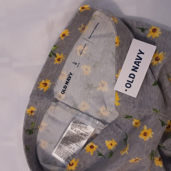 OLD NAVY - leggings girls gray with yellow flowers size L (10-12) - Picture 5 of 5